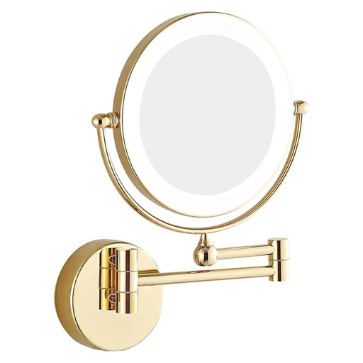 [DT1053D] Espejo extensible  20cm diametro Dorado