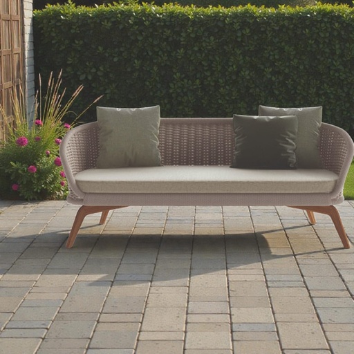 [DT9019N] Sofá 2 cuerpos Ludo de exterior Beige