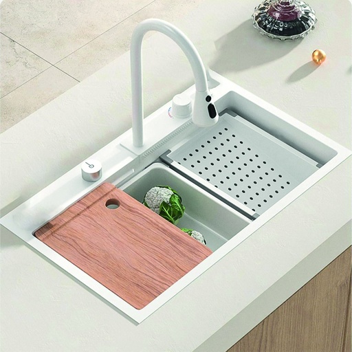 [DT2330B] Bacha de cocina completa 68cm Blanco