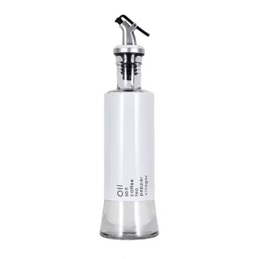 [DT2021B] Botella aceitera vidrio 350ml Blanco