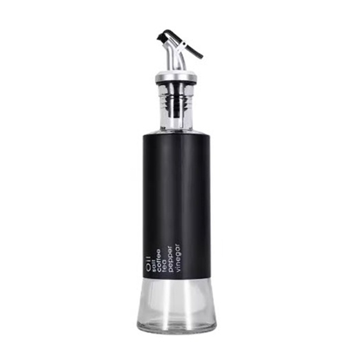 [DT2021N] Aceitera vinagrera vidrio acero 350ML Negro