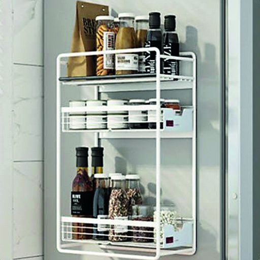 [DT2260B] Rack estante para cocina en acero Magnetico 3 estantes Blanco