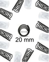 Espiral plastico rulo para encuadernar 20 mm. Paq. x 50